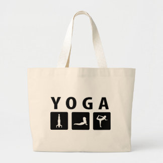 black yoga icon large tote bag