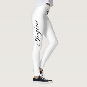 black yogini on white leggings