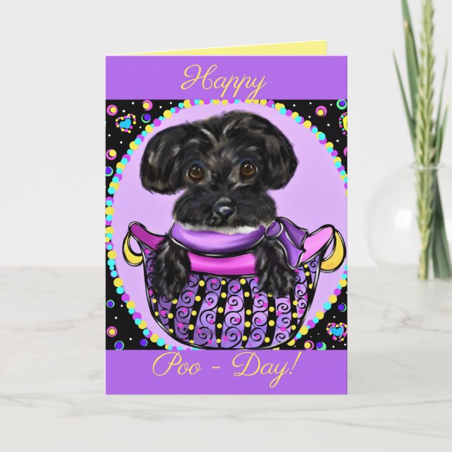 Black Yorkie Poo Card (Front)