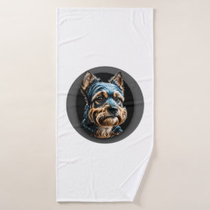 black yorkshire terrier bath towel
