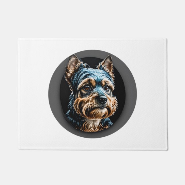 black yorkshire terrier doormat (Front)