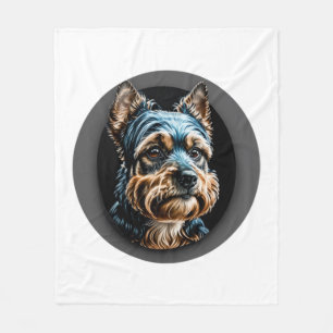 black yorkshire terrier fleece blanket