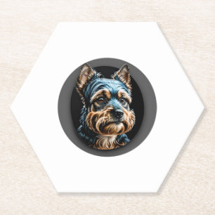 black yorkshire terrier paper coaster