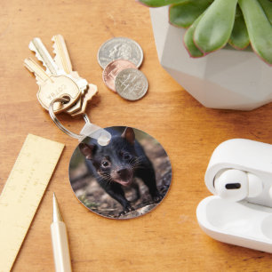 Black Young Australian Tasmanian Devil, Key Ring