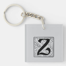 Black Z Monogram Key Ring