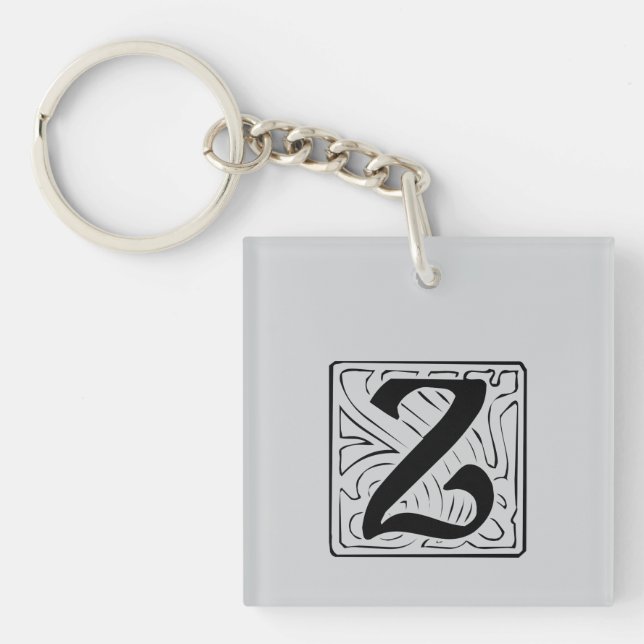 Black Z Monogram Key Ring (Front)
