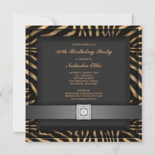 Black Zebra Any Number Party Invitation Template