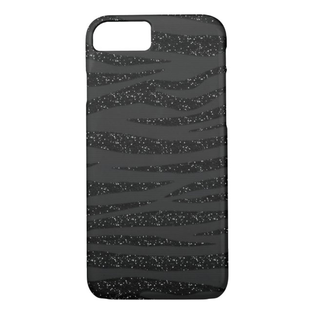 Black Zebra Glitter Case-Mate iPhone Case (Back)