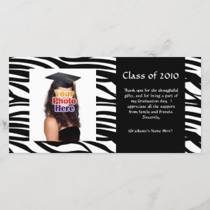 Black Zebra Graduation Thank You or Announcement