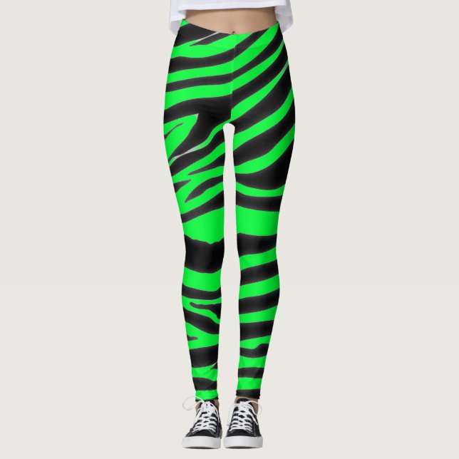 BLACK ZEBRA PATTERN  LEGGINGS (Front)