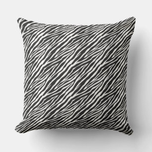 Black Zebra Print Cushion