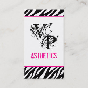 Black Zebra Print Hot Pink Interior Business Card