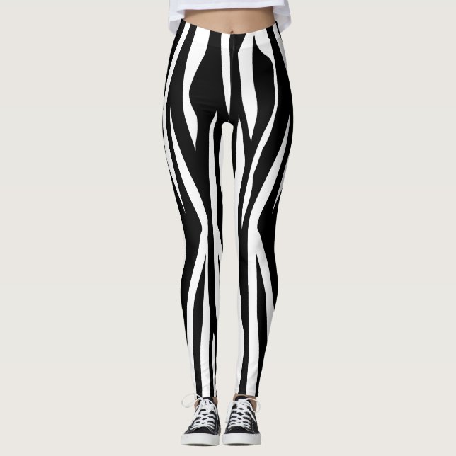 Black Zebra Print Leggings (Front)
