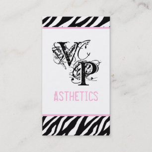 Black Zebra Print Ligh Pink Interior Business Card