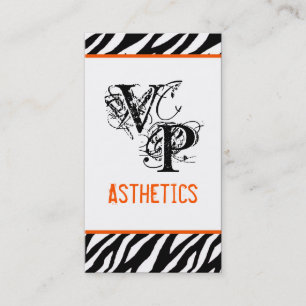 Black Zebra Print Orange Interior Business Card