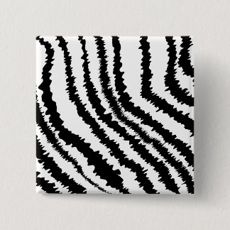 Black Zebra Print Pattern. 15 Cm Square Badge
