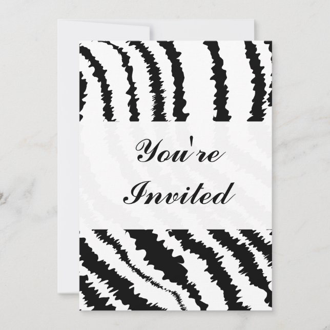 Black Zebra Print Pattern. Invitation (Front)