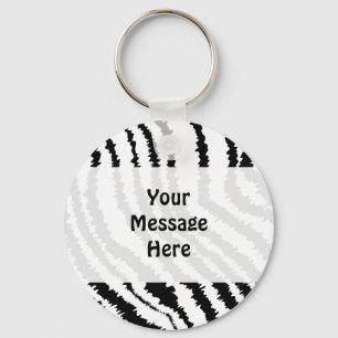 Black Zebra Print Pattern. Key Ring