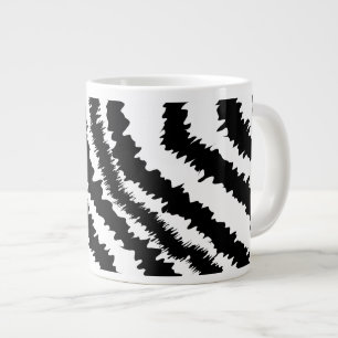Black Zebra Print Pattern. Large Coffee Mug