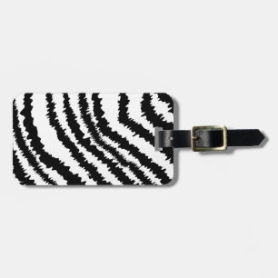 Black Zebra Print Pattern. Luggage Tag