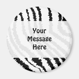 Black Zebra Print Pattern. Magnet