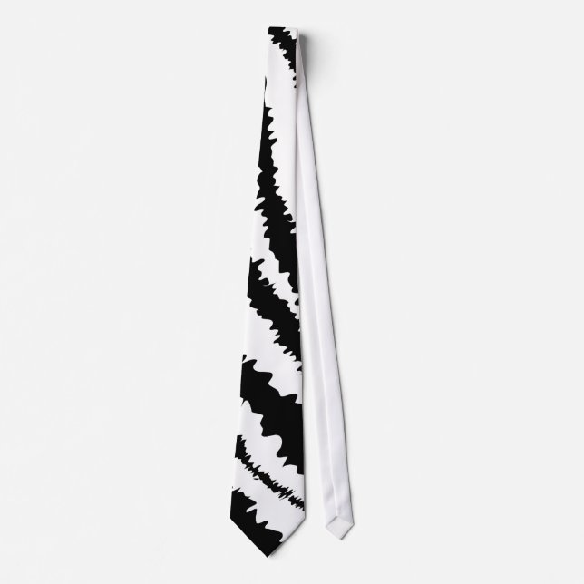 Black Zebra Print Pattern. Tie (Front)