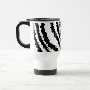 Black Zebra Print Pattern. Travel Mug