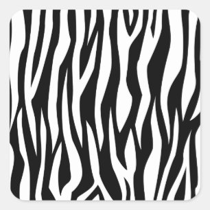 Black Zebra Print Square Sticker