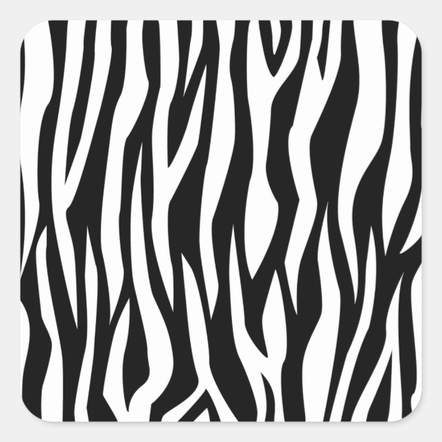 Black Zebra Print Square Sticker (Front)