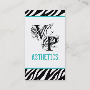 Black Zebra Print Teal Interior Business Card