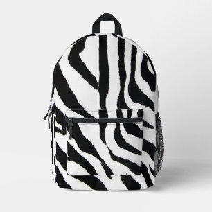 Black Zebra Printed Backpack