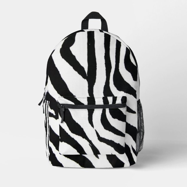 Black Zebra Printed Backpack (Front)