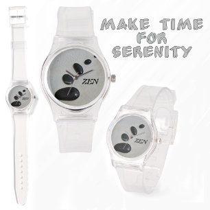 Black Zen Stones with Initials Chic Watch