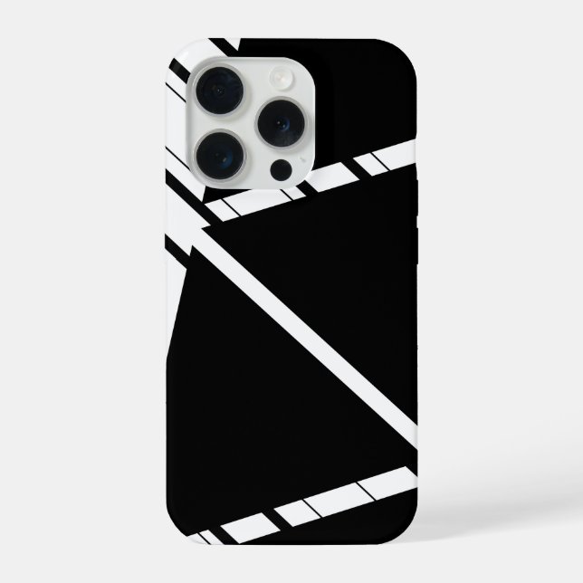 Black Zig Zag Pattern iPhone Case (Back)