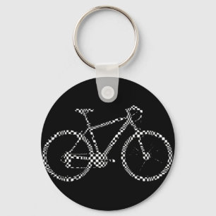 blackandwhite checked bike key ring