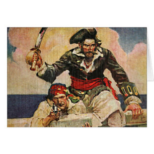 Blackbeard Buccaneer Pirate and Mate Illustration