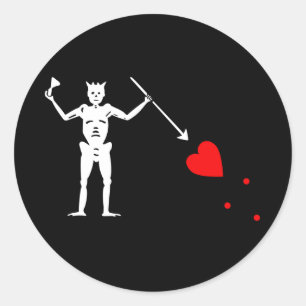 Blackbeard Edward Teach Flag Classic Round Sticker