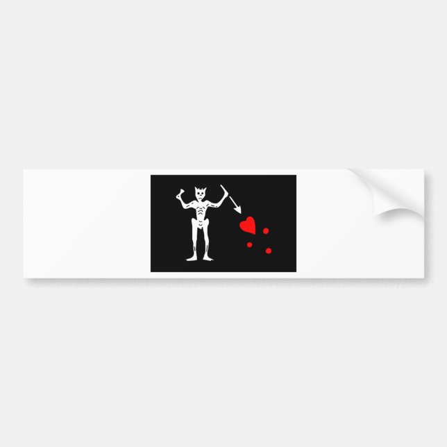 Blackbeard Pirate Flag Edward Teach Bumper Sticker (Front)