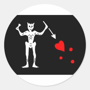 Blackbeard Pirate Flag Edward Teach Classic Round Sticker