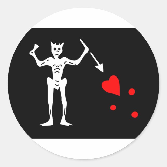 Blackbeard Pirate Flag Edward Teach Classic Round Sticker (Front)