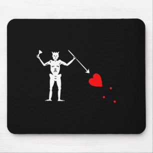 Blackbeard Pirate Flag Jolly Roger Skeleton Hallow Mouse Mat