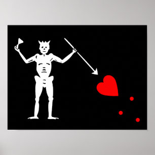Blackbeard Pirate flag Poster