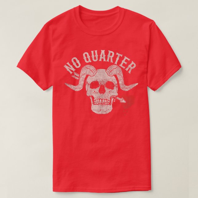Blackbeard the Pirate Battle Flag Jolly Roger No Q T-Shirt (Design Front)