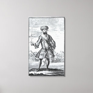 Blackbeard the Pirate, from 'A General History of Canvas Print