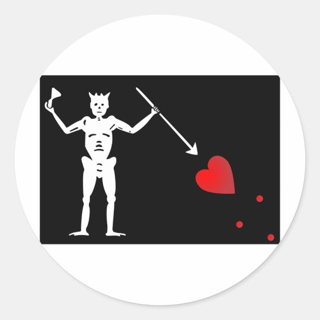 BlackBeards Flag (Edward Teach) Classic Round Sticker (Front)