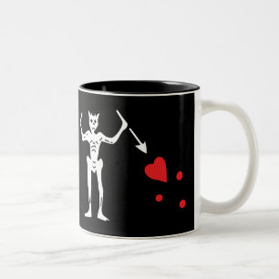 Blackbeard's Pirate Flag Two-Tone Coffee Mug