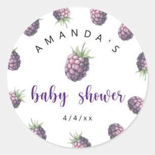Blackberries - Baby shower Classic Round Sticker