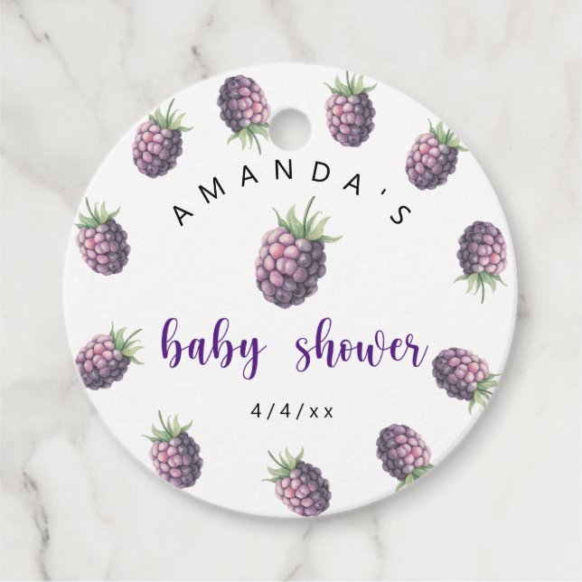 Blackberries - Baby shower Favour Tags (Front)