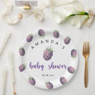 Blackberries - Baby shower Paper Plate