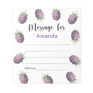 Blackberries birthday time capsule message notepad